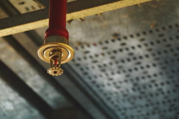 Fire sprinkler in a garage